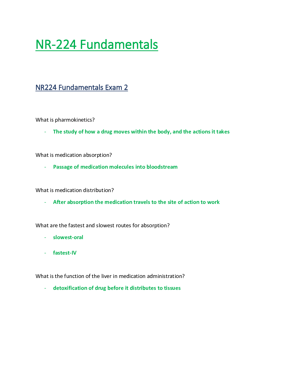 Preview image for NR224 / NR 224 Exam 2 (Latest Update) Fundamentals - Chamberlain